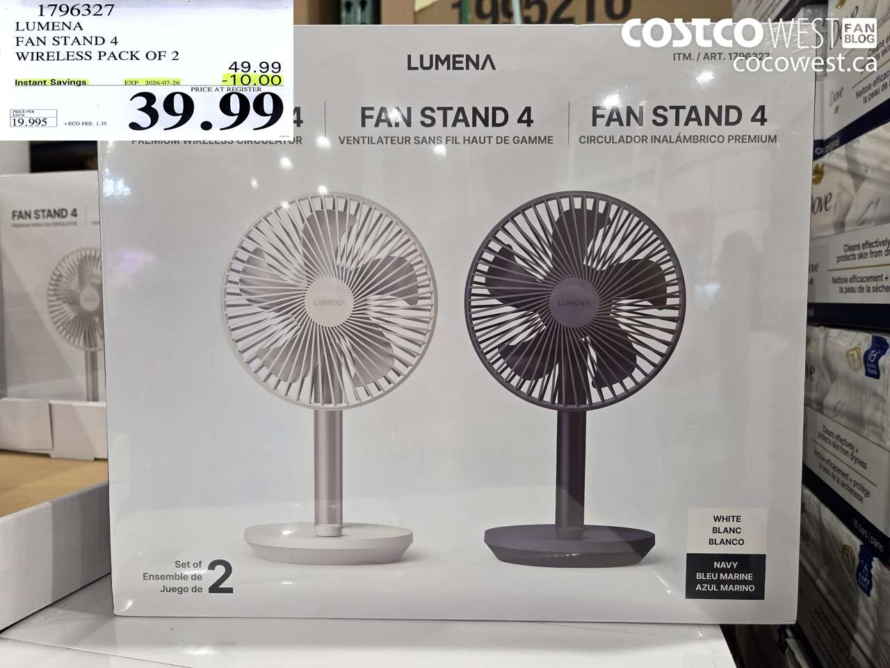 1796327 LUMENA FAN STAND 4 WIRELESS PACK OF 2 ($10.00 INSTANT SAVINGS EXPIRES ON 2026-07-26) $39.99