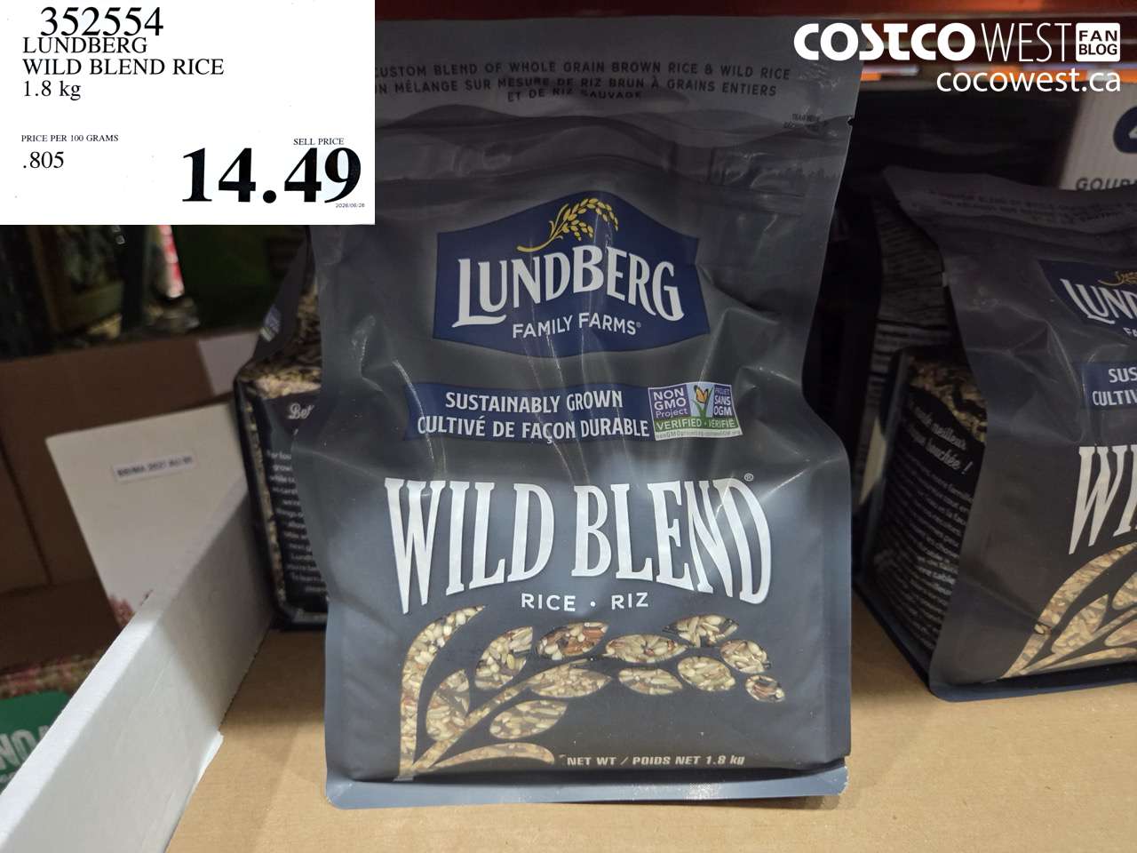 352554 LUNDBERG WILD BLEND RICE 1.8 KG $14.49