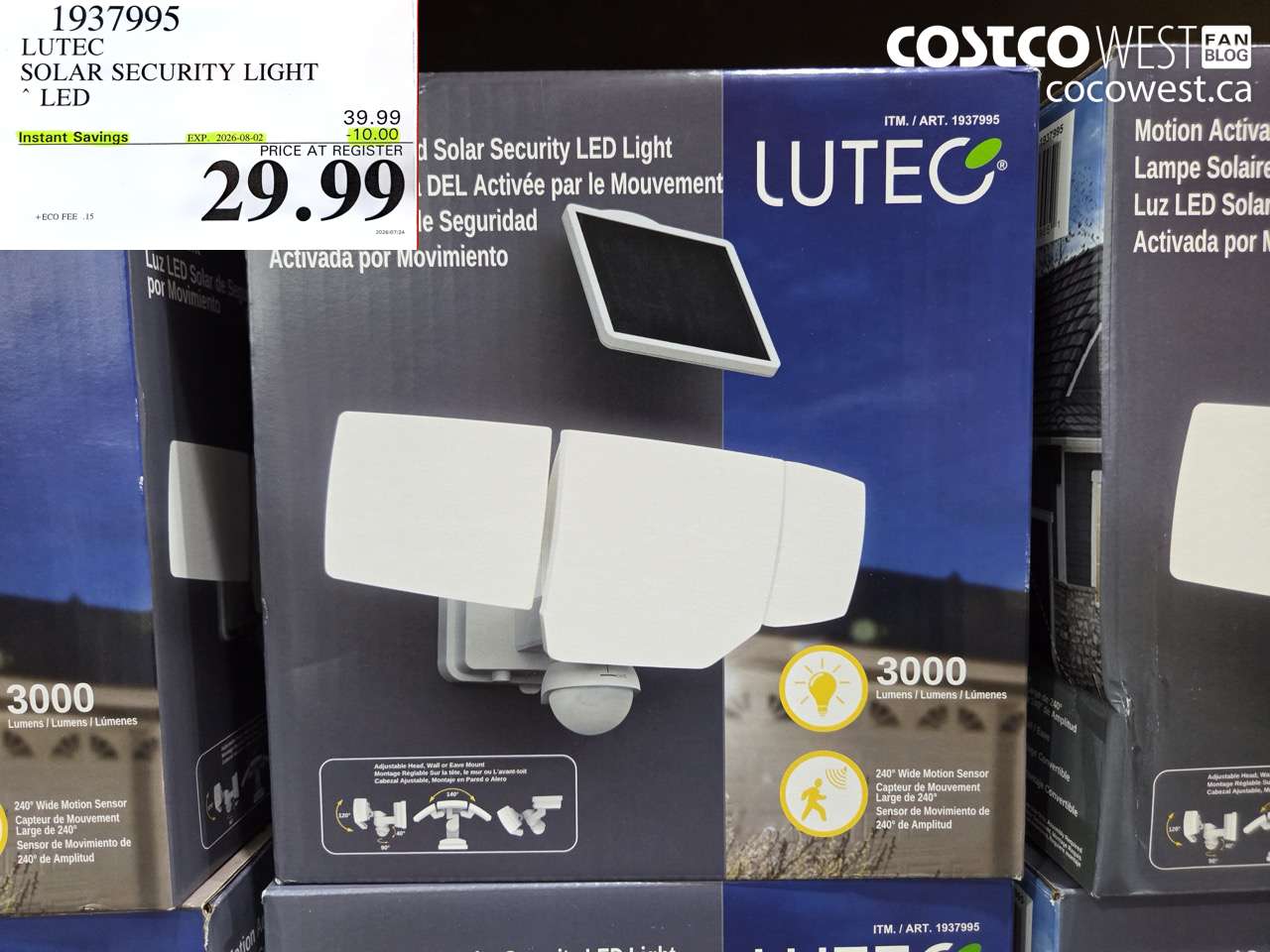 1937995 LUTEC SOLAR SECURITY LIGHT LED ($10.00 INSTANT SAVINGS EXPIRES ON 2026-08-02) $29.99