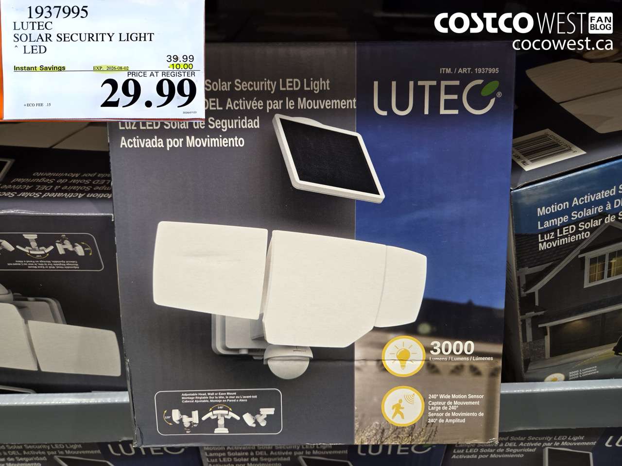 1937995 LUTEC SOLAR SECURITY LIGHT LED ($10.00 INSTANT SAVINGS EXPIRES ON 2026-08-02) $29.99