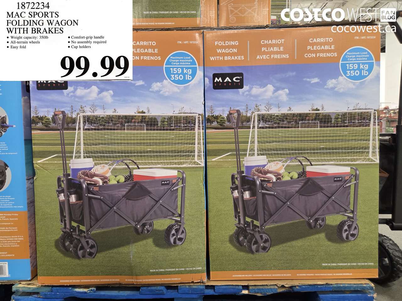 1872234 MAC SPORTS FOLDING WAGON WITH BRAKES $99.99