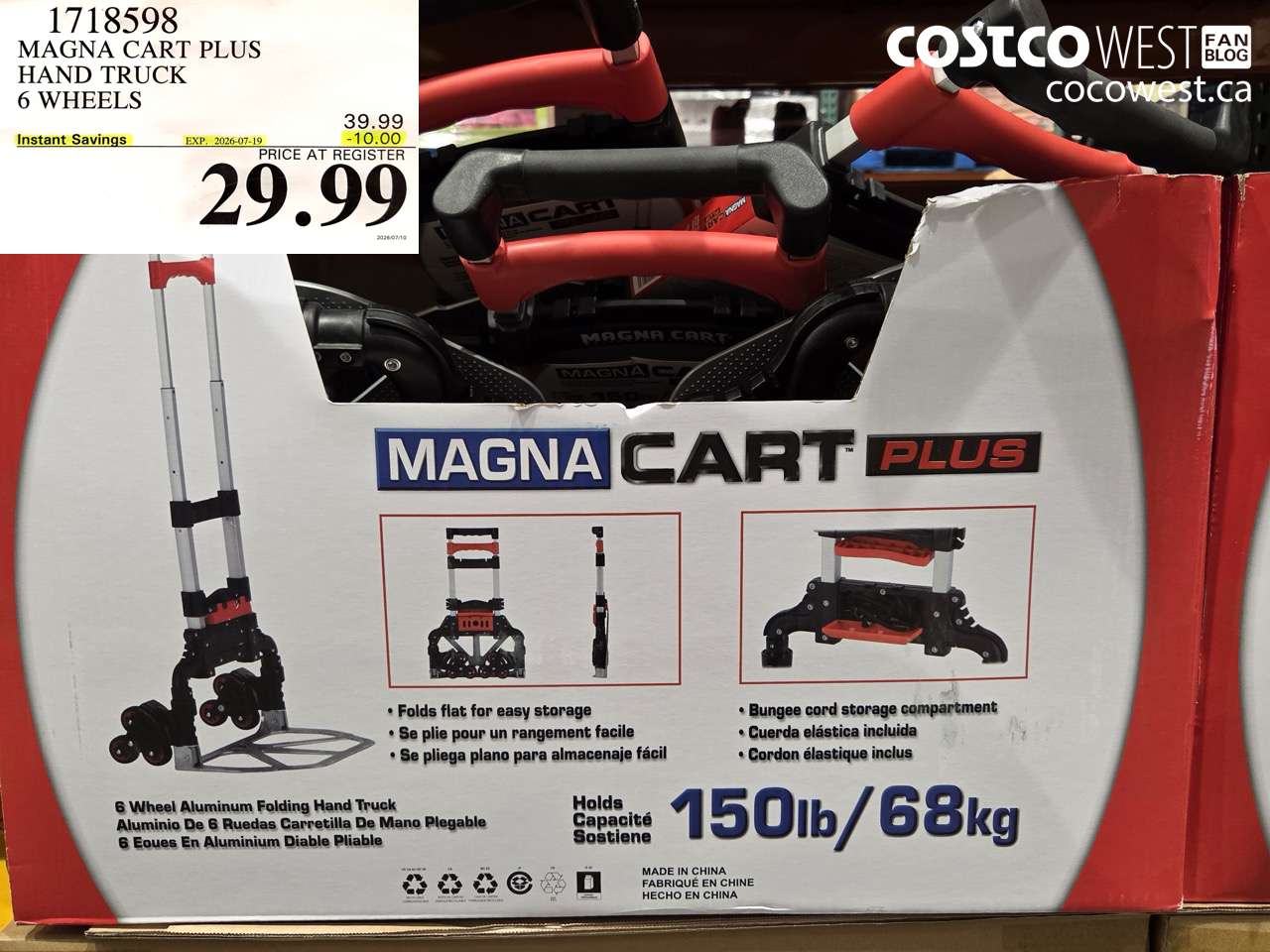 1718598 MAGNA CART PLUS HAND TRUCK 6 WHEELS ($10.00 INSTANT SAVINGS EXPIRES ON 2026-07-19) $29.99
