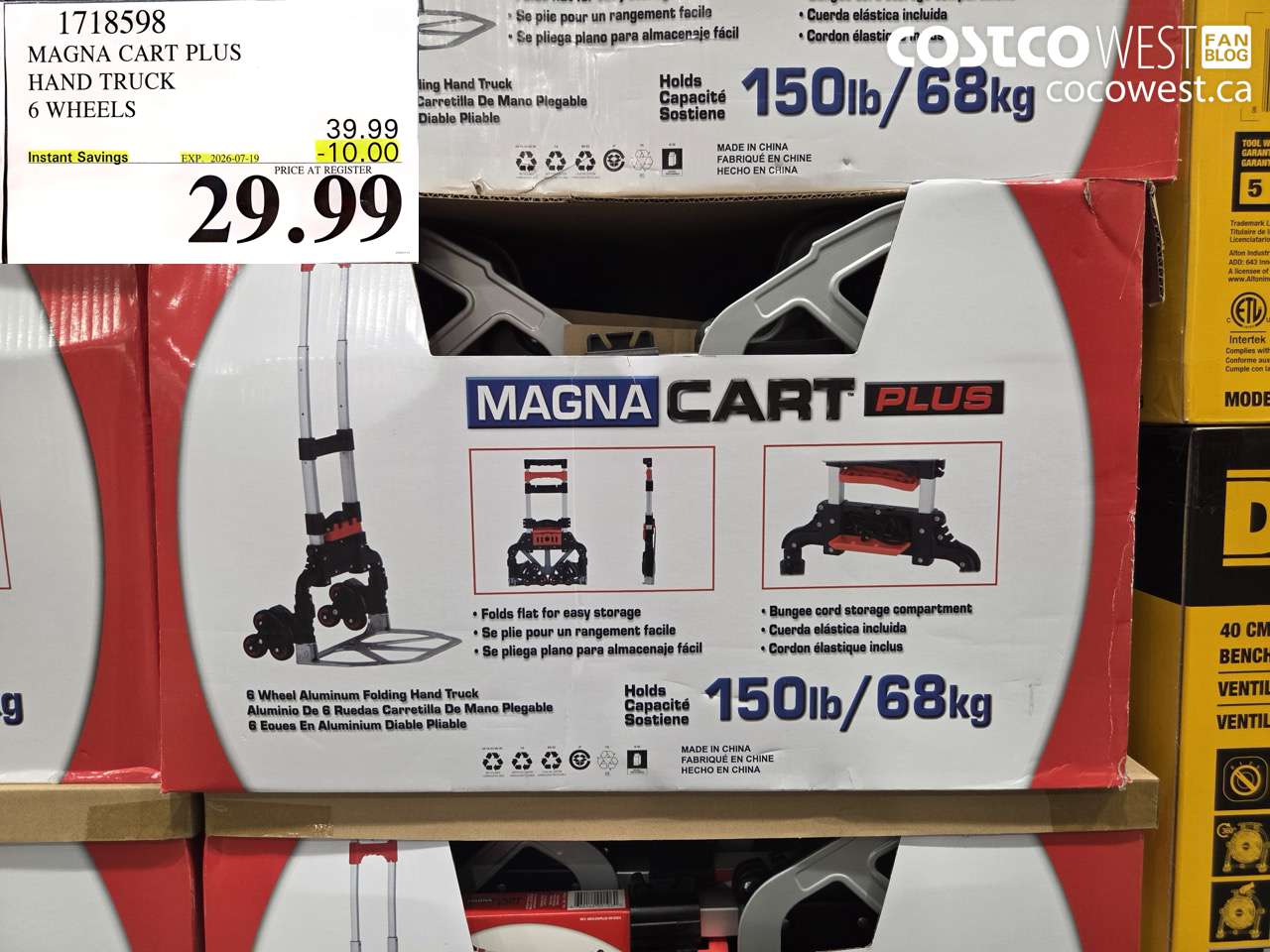 1718598 MAGNA CART PLUS HAND TRUCK 6 WHEELS ($10.00 INSTANT SAVINGS EXPIRES ON 2026-07-19) $29.99
