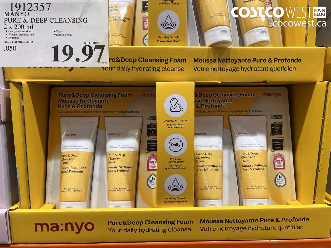 1912357 MANYO PURE & DEEP CLEANSING 2 X 200 ML $19.97