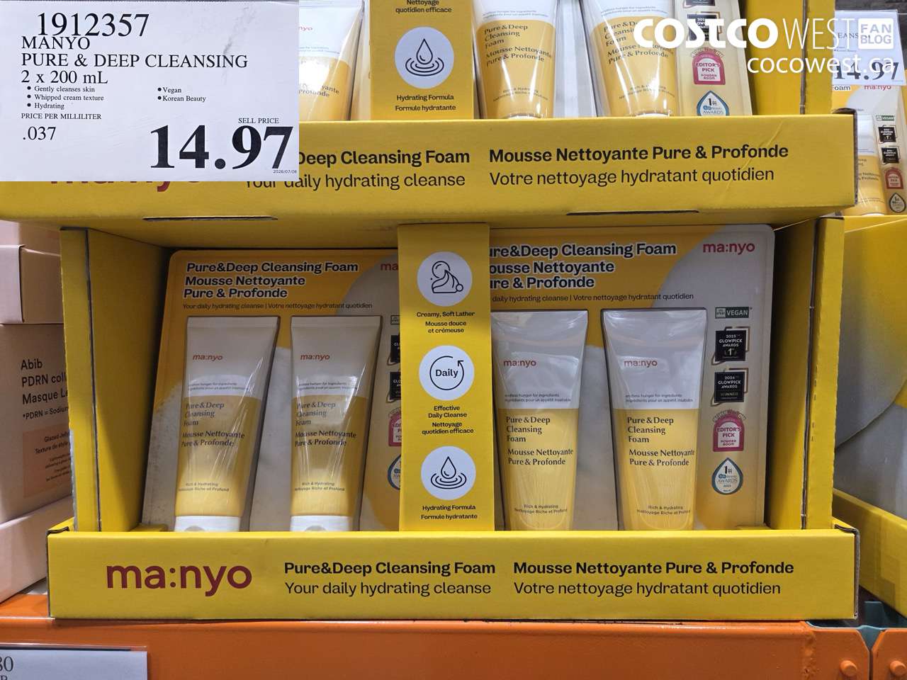 1912357 MANYO PURE & DEEP CLEANSING 2 X 200 ML $14.97