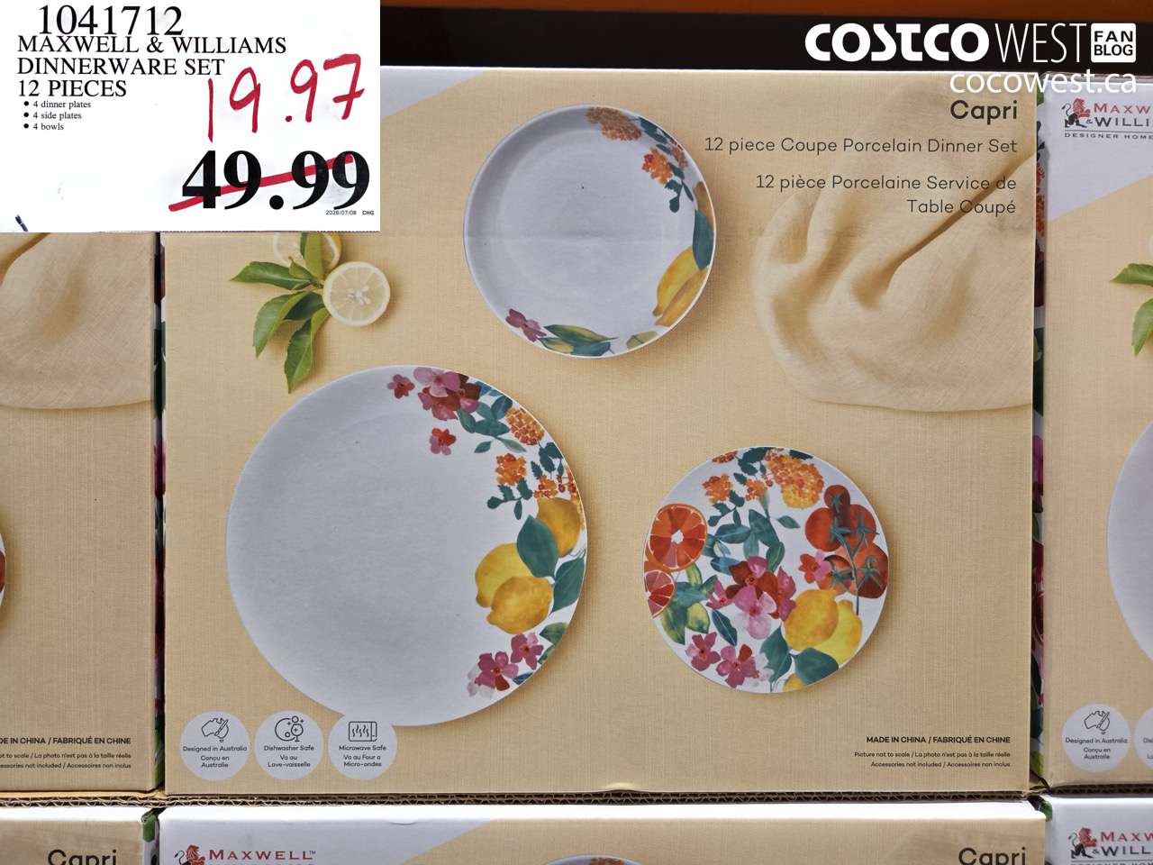 1041712 MAXWELL & WILLIAMS DINNERWARE SET 12 PIECES $19.97