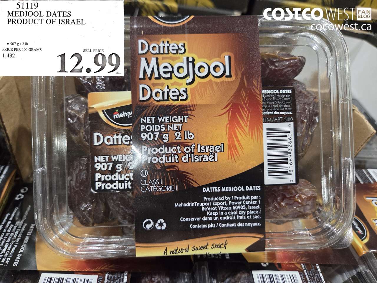 51119 MEDJOOL DATES PRODUCT OF ISRAEL $12.99