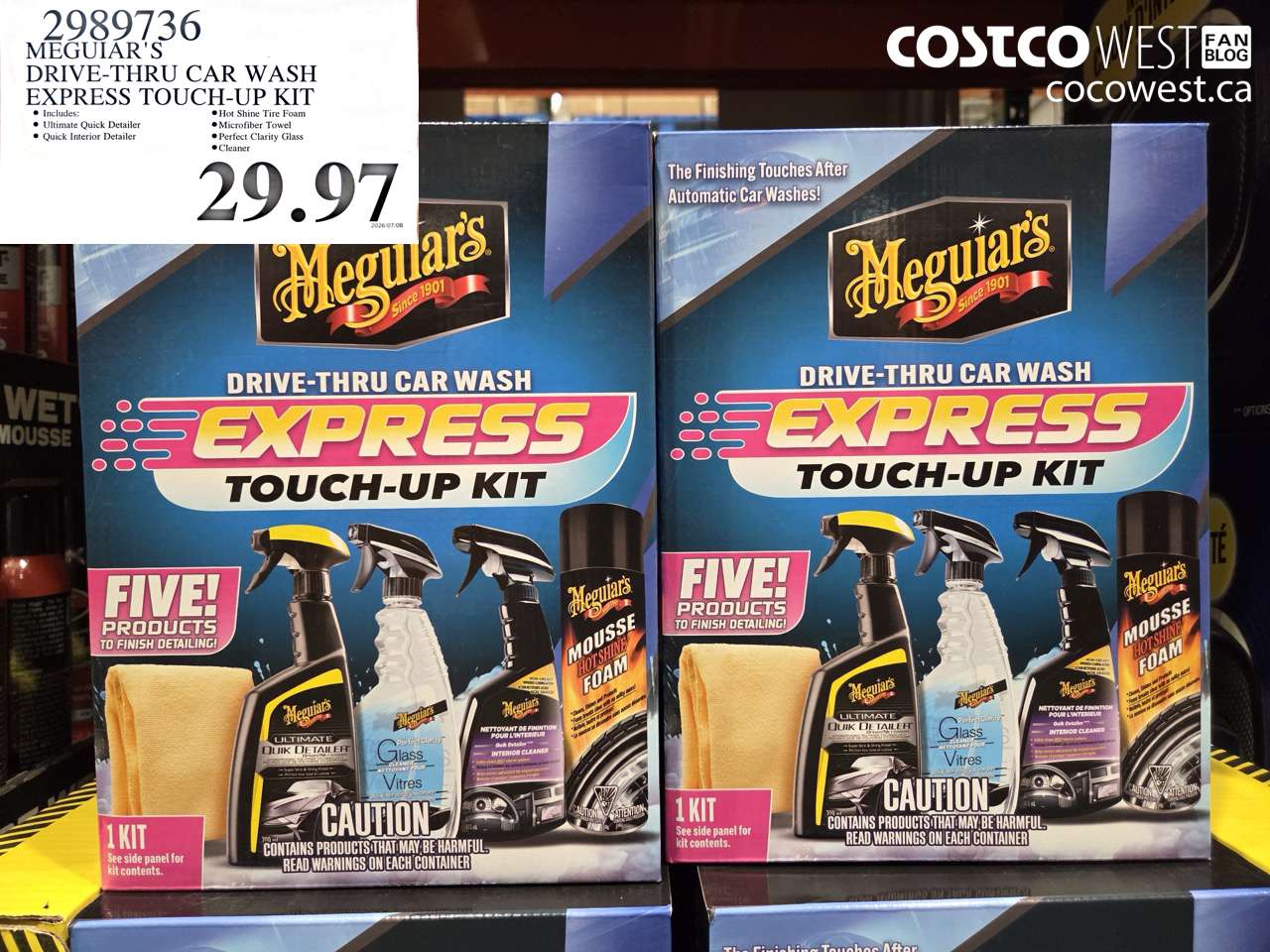 2989736 MEGUIAR'S DRIVE-THRU CAR WASH EXPRESS TOUCH-UP KIT $29.97