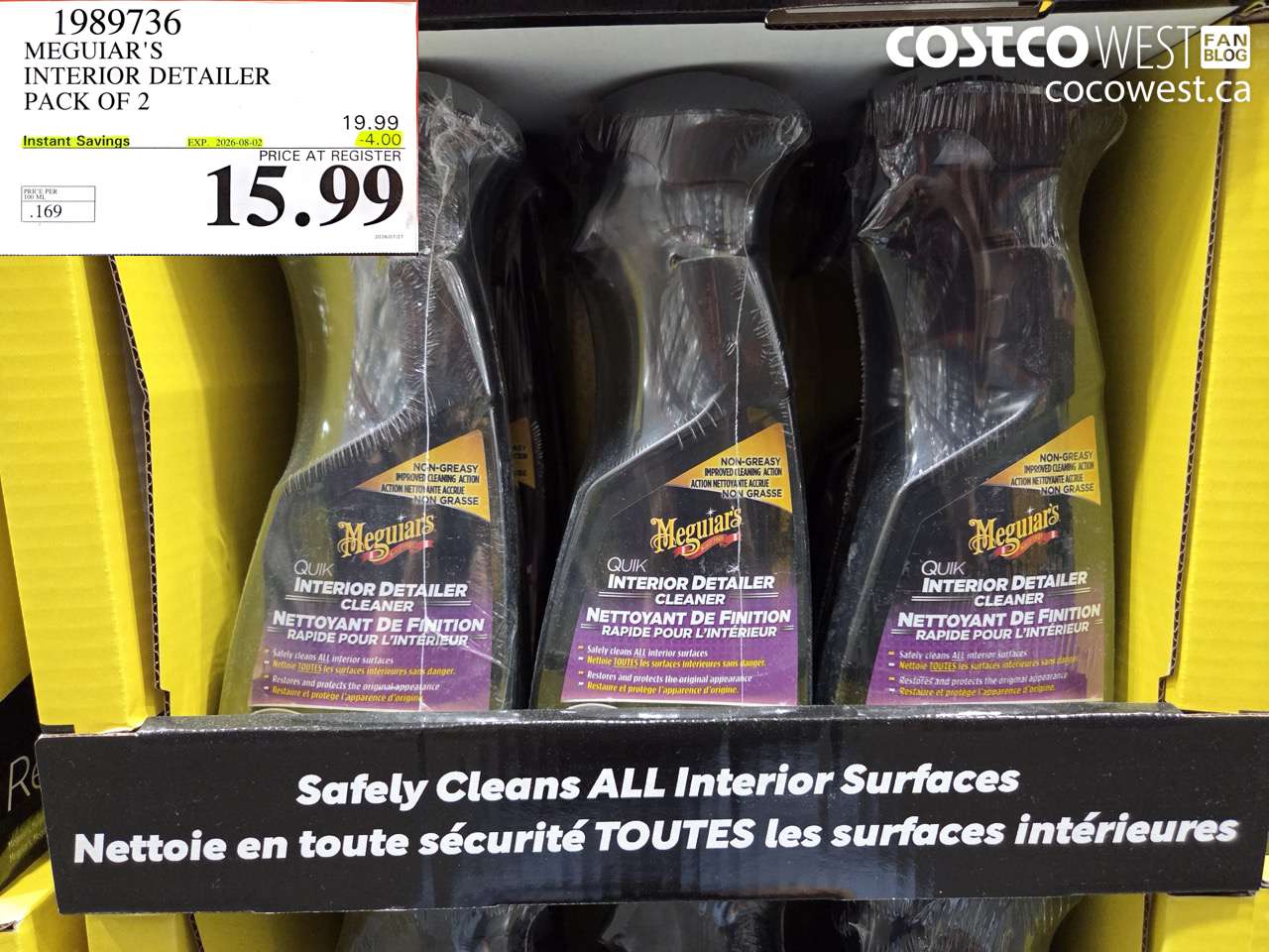 1989736 MEGUIAR'S INTERIOR DETAILER PACK OF 2 ($4.00 INSTANT SAVINGS EXPIRES ON 2026-08-02) $15.99