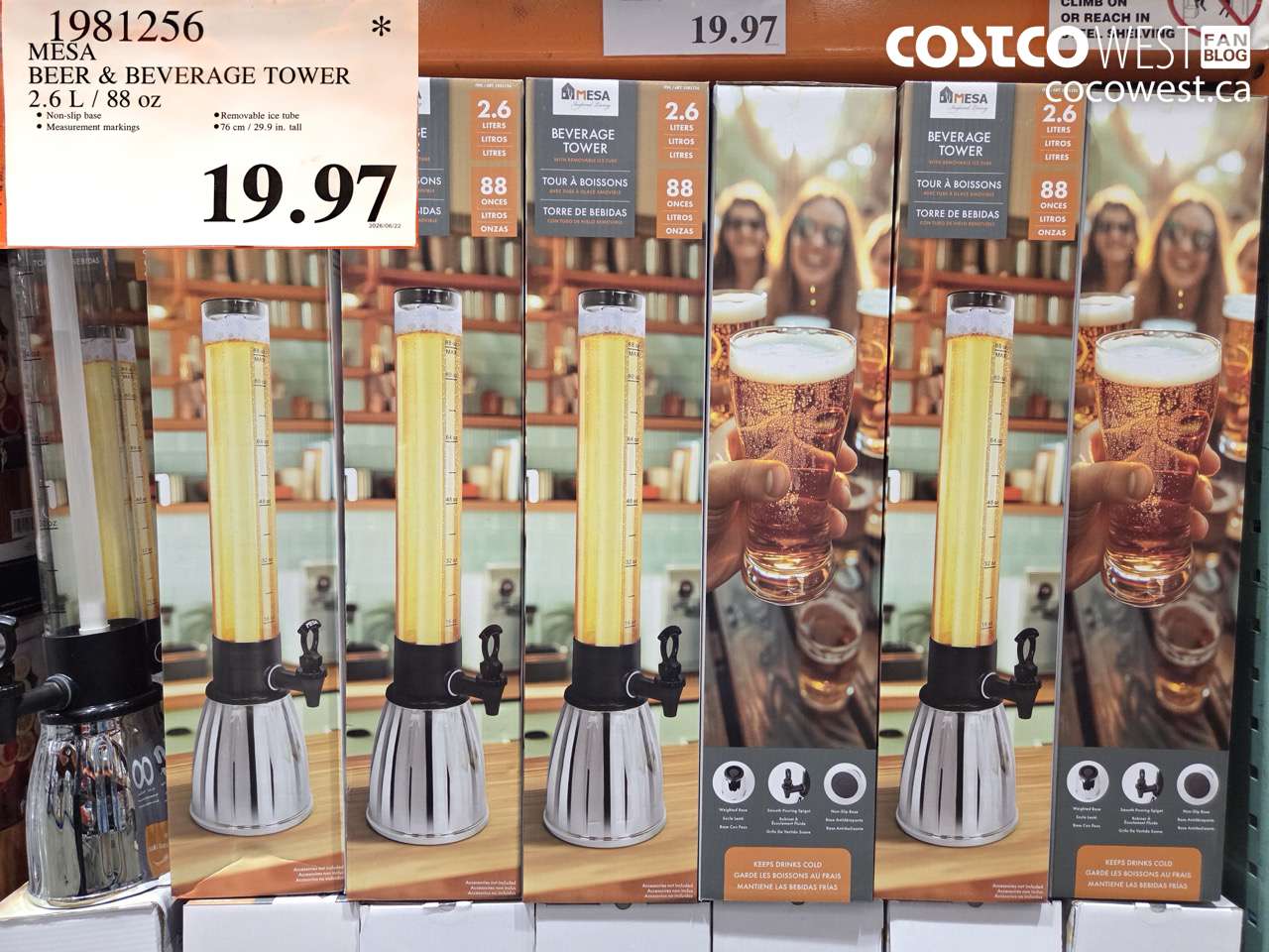1981256 MESA BEER & BEVERAGE TOWER 2.6 L / 88 OZ $19.97