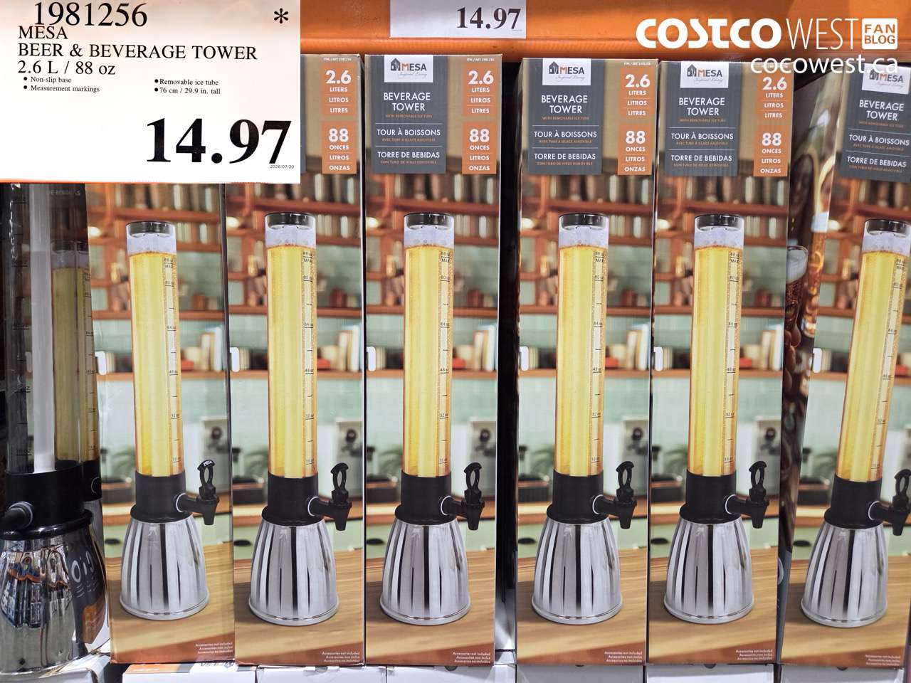 1981256 MESA BEER & BEVERAGE TOWER 2.6 L / 88 OZ $14.97