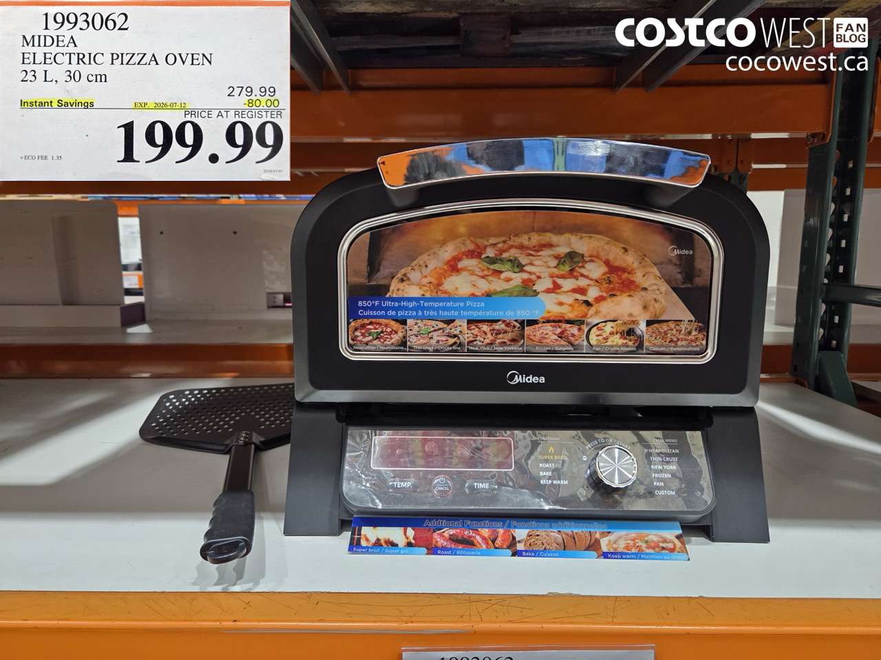1993062 MIDEA ELECTRIC PIZZA OVEN 23 L, 30 CM ($80.00 INSTANT SAVINGS EXPIRES ON 2026-07-12) $199.99