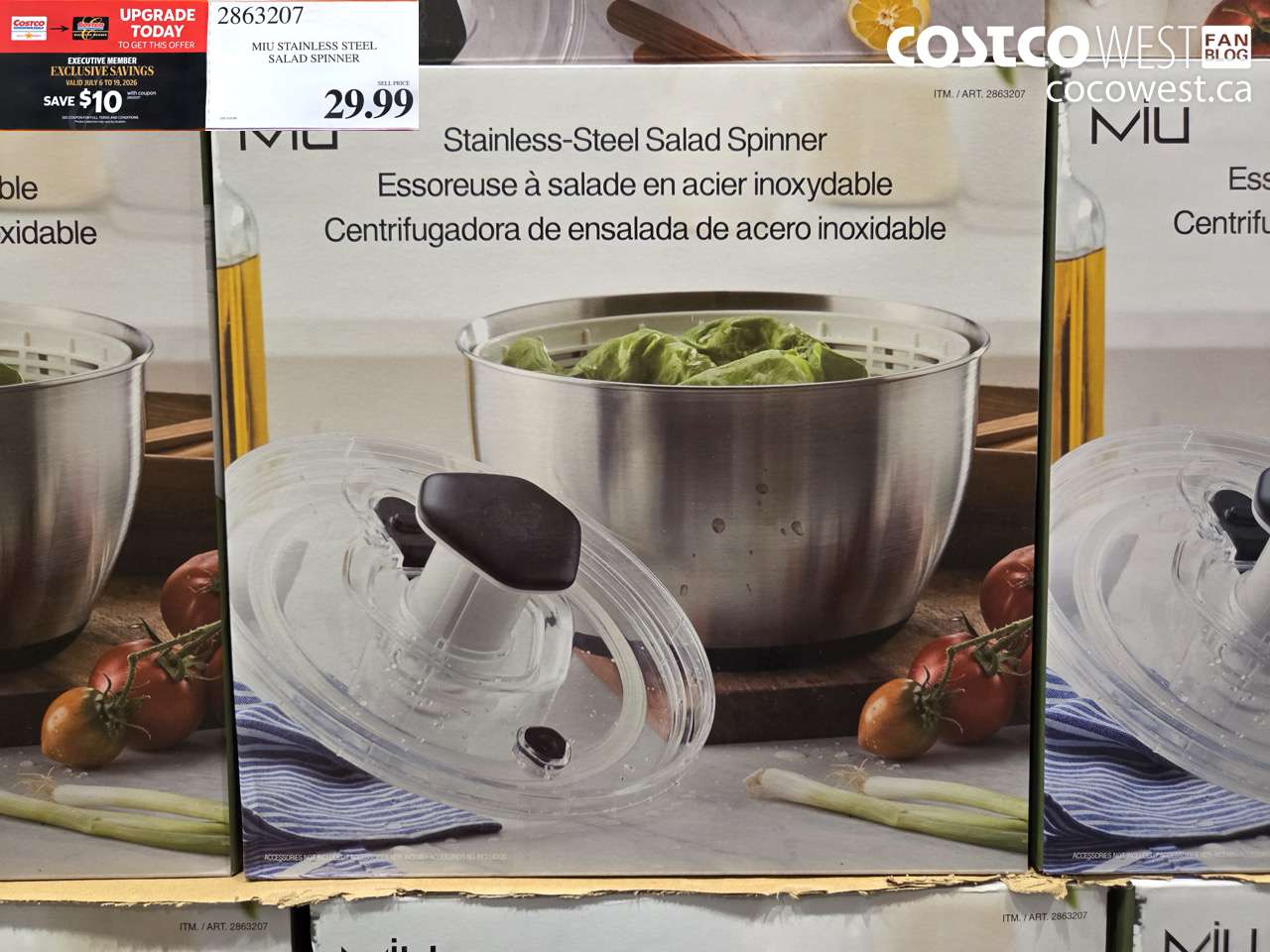 2863207 MIU STAINLESS STEEL SALAD SPINNER ($10.00 INSTANT SAVINGS EXPIRES ON 2026-07-19) $19.99