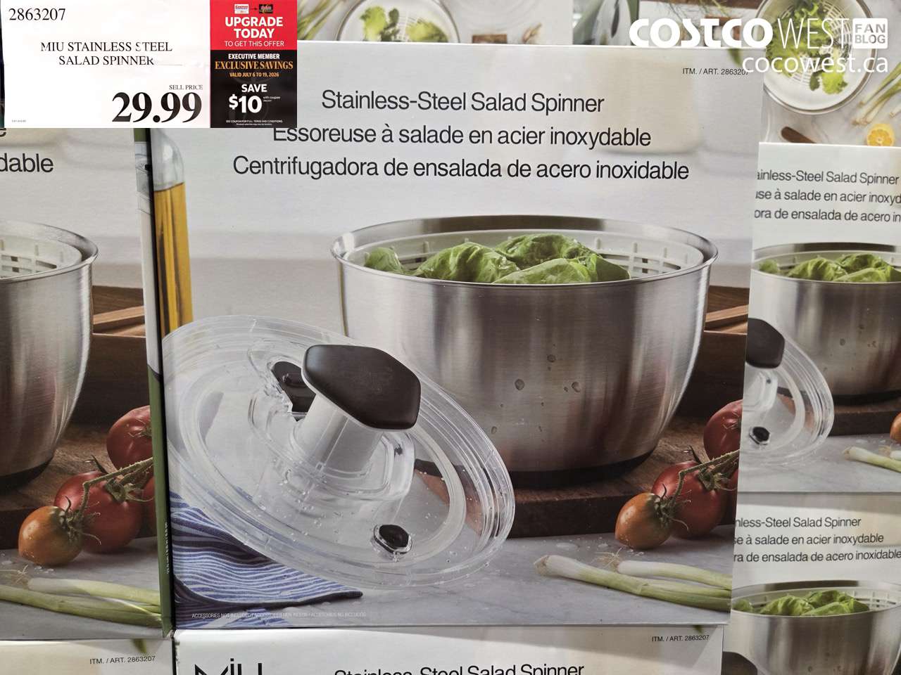 2863207 MIU STAINLESS STEEL SALAD SPINNER ($10.00 INSTANT SAVINGS EXPIRES ON 2026-07-19) $19.99