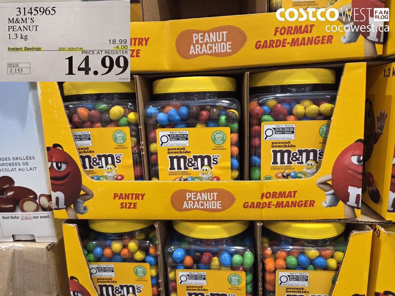 3145965 M&M'S PEANUT 1.3 KG ($4.00 INSTANT SAVINGS EXPIRES ON 2026-07-06) $14.99
