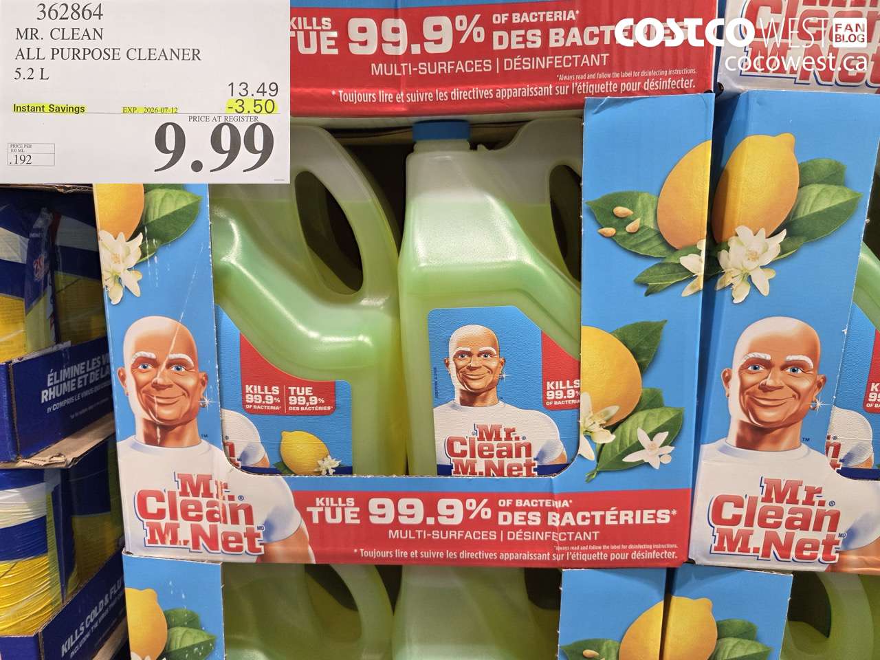 362864 MR. CLEAN ALL PURPOSE CLEANER 5.2 L ($3.50 INSTANT SAVINGS EXPIRES ON 2026-07-12) $9.99