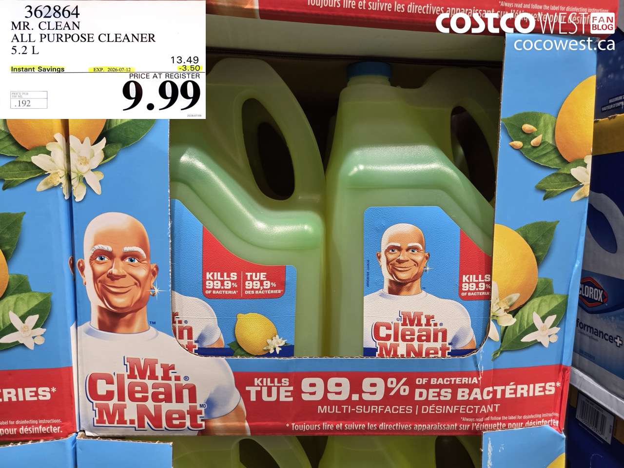 362864 MR. CLEAN ALL PURPOSE CLEANER 5.2 L ($3.50 INSTANT SAVINGS EXPIRES ON 2026-07-12) $9.99