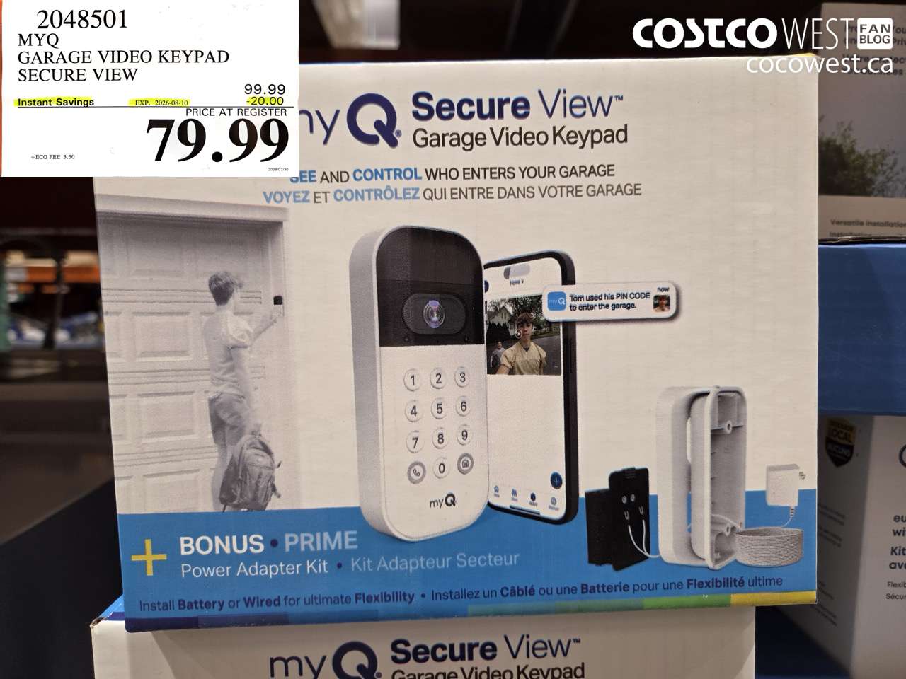 2048501 MYQ GARAGE VIDEO KEYPAD SECURE VIEW ($20.00 INSTANT SAVINGS EXPIRES ON 2026-08-10) $79.99
