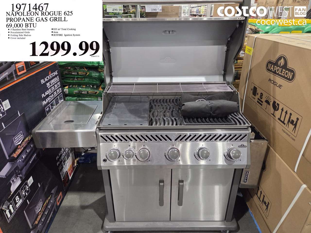 1971467 NAPOLEON ROGUE 625 PROPANE GAS GRILL 69,000 BTU $1299.99