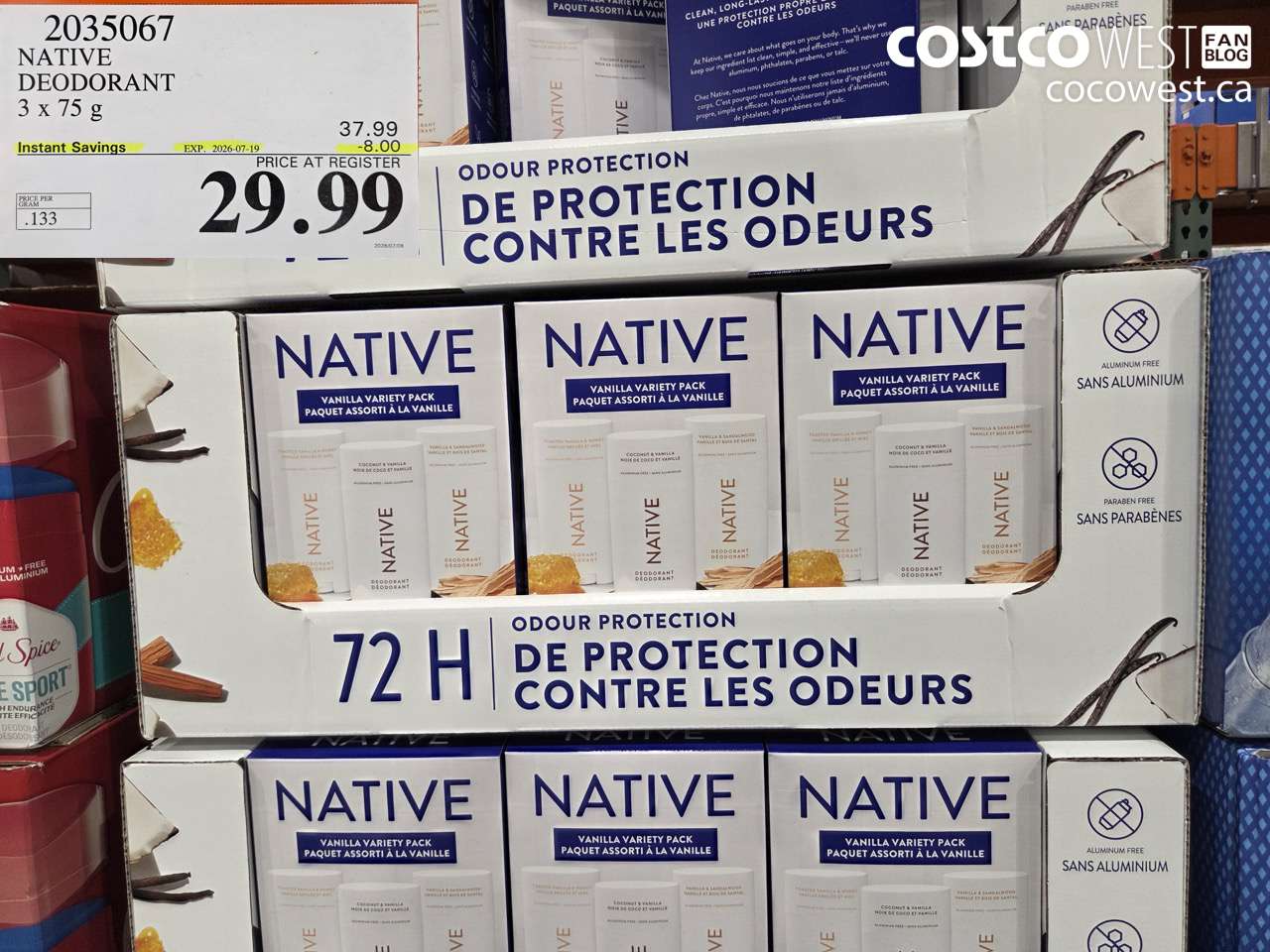 2035067 NATIVE DEODORANT 3 X 75 G ($8.00 INSTANT SAVINGS EXPIRES ON 2026-07-19) $29.99