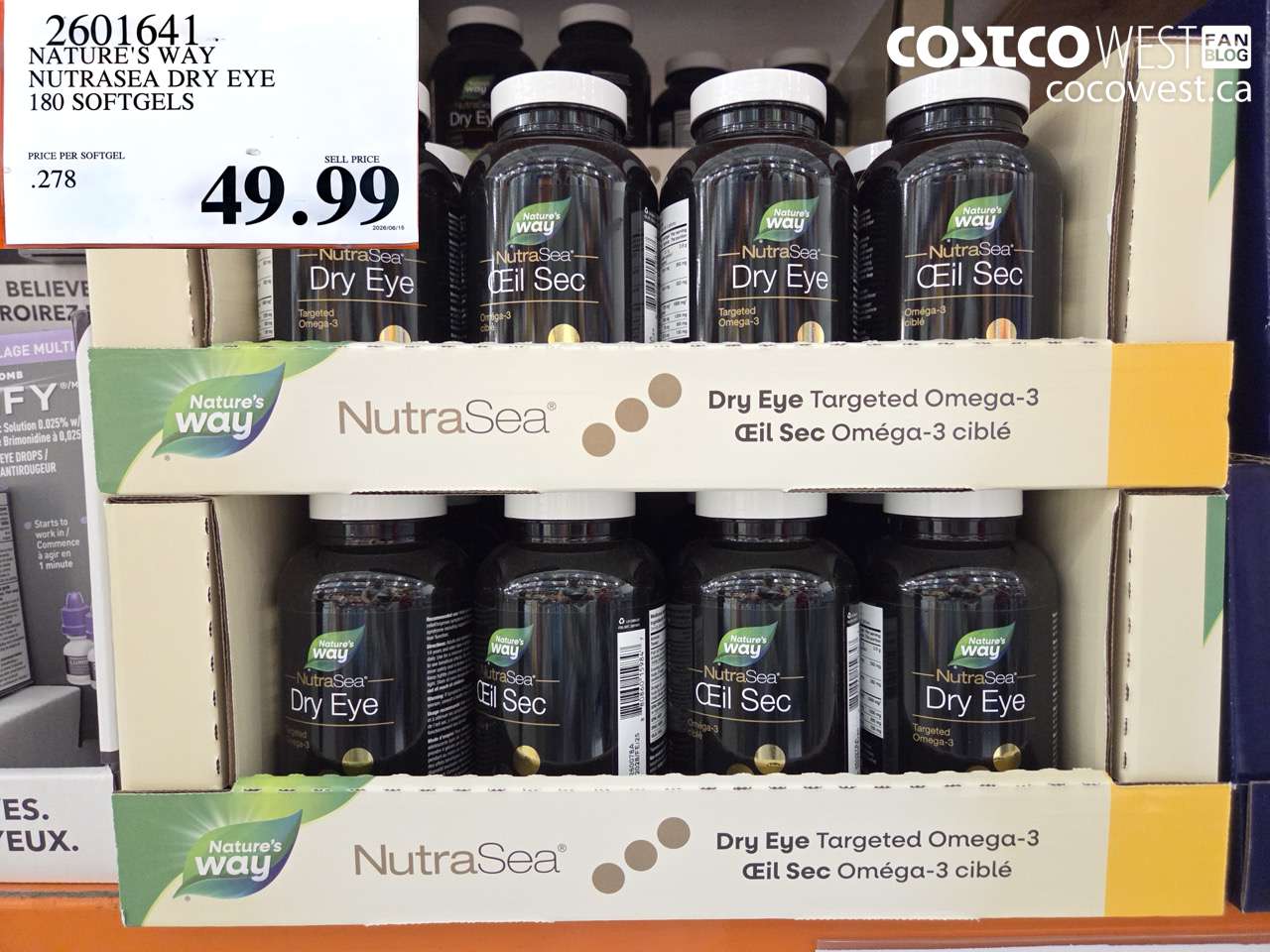2601641 NATURE'S WAY NUTRASEA DRY EYE 180 SOFTGELS $49.99