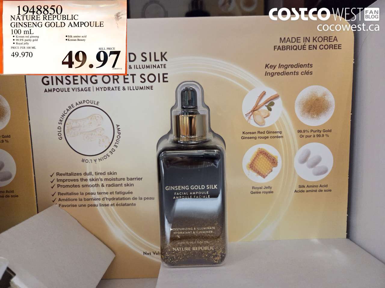 1948850 NATURE REPUBLIC GINSENG GOLD AMPOULE 100 ML $49.97