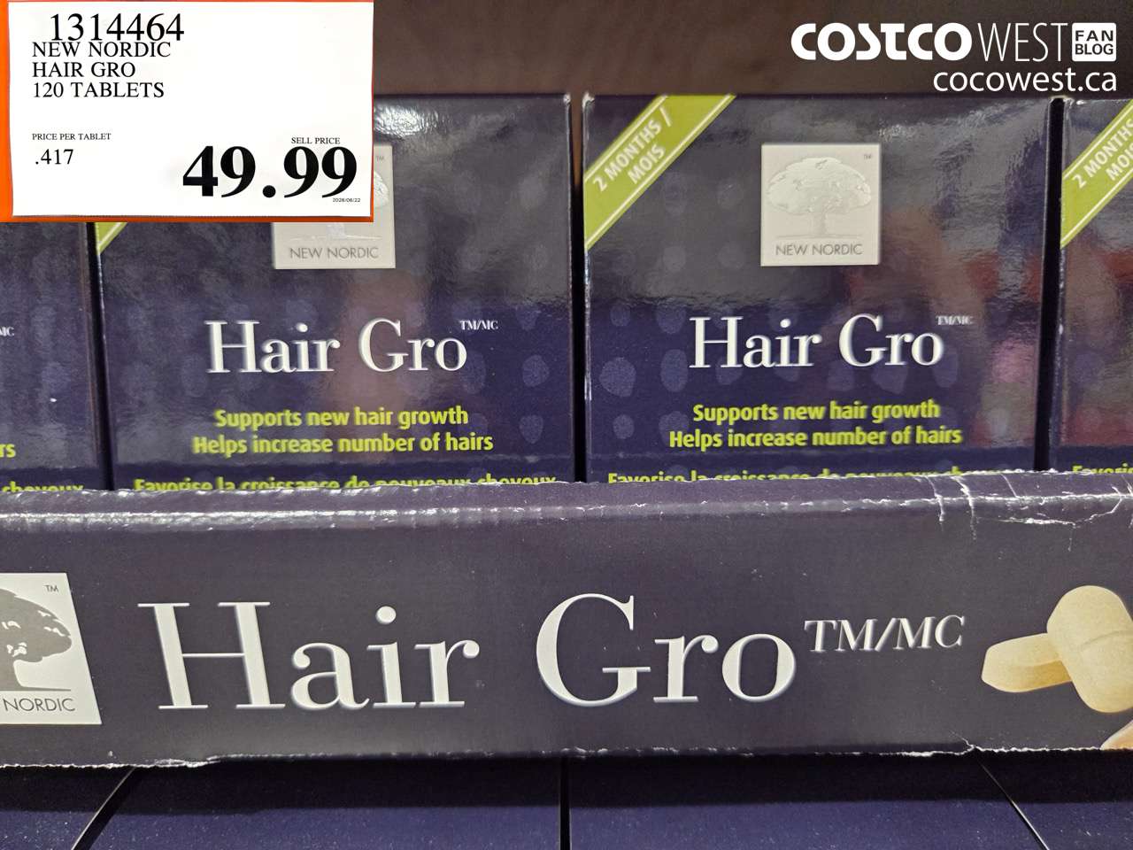1314464 NEW NORDIC HAIR GRO 120 TABLETS $49.99