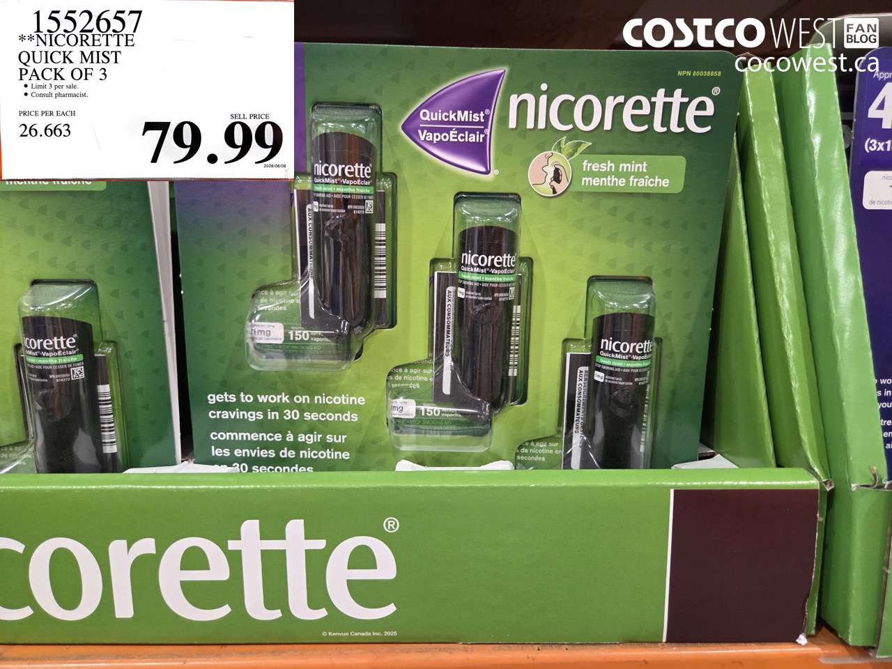 1552657 NICORETTE QUICK MIST PACK OF 3 $79.99