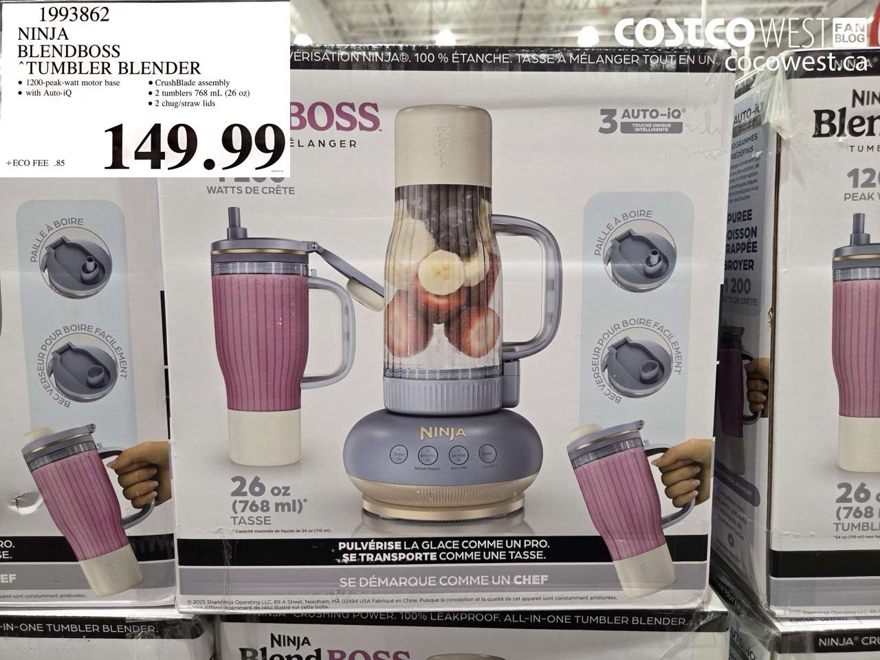 1993862 NINJA BLENDBOSS TUMBLER BLENDER $149.99