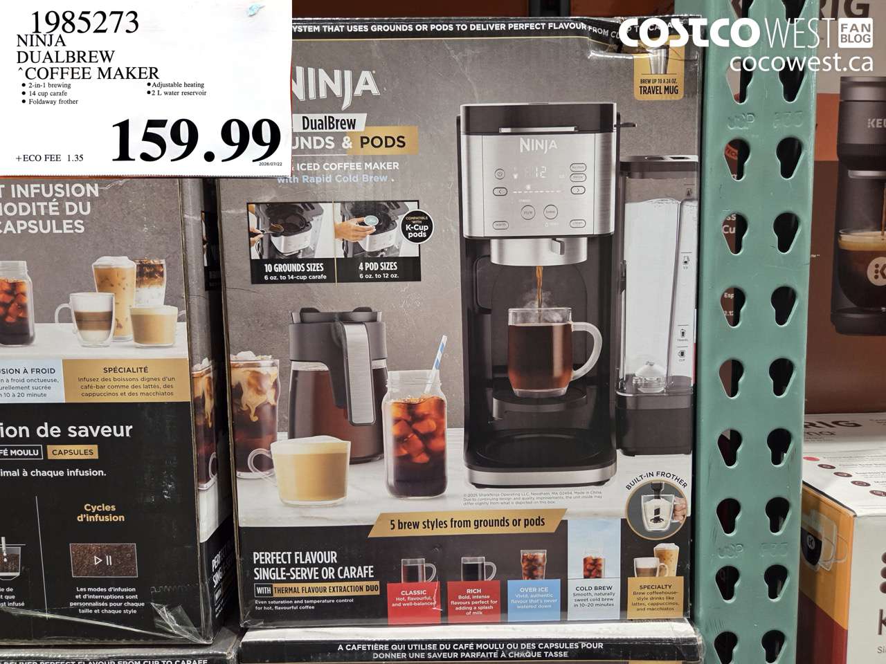 1985273 NINJA DUALBREW COFFEE MAKER $159.99