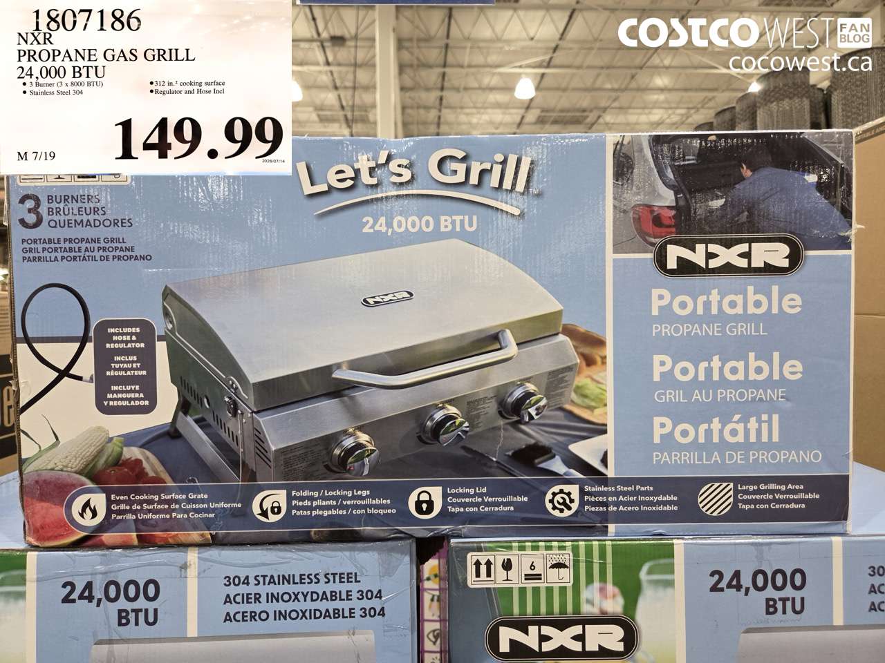 1807186 NXR PROPANE GAS GRILL 24,000 BTU $149.99