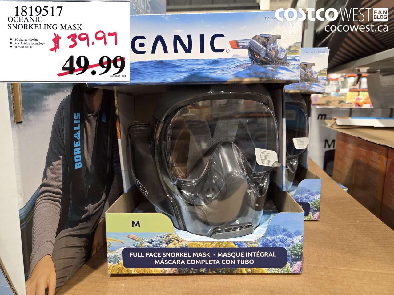 1819517 OCEANIC SNORKELING MASK $39.97