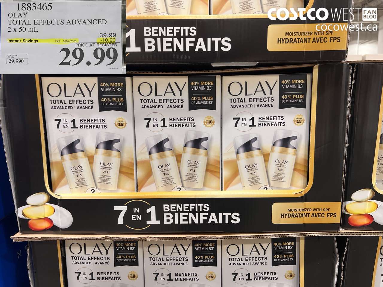 1883465 OLAY TOTAL EFFECTS ADVANCED 2 X 50 ML ($10.00 INSTANT SAVINGS EXPIRES ON 2026-07-05) $29.99