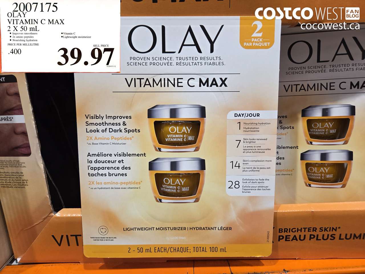 2007175 OLAY VITAMIN C MAX 2 X 50 ML $39.97