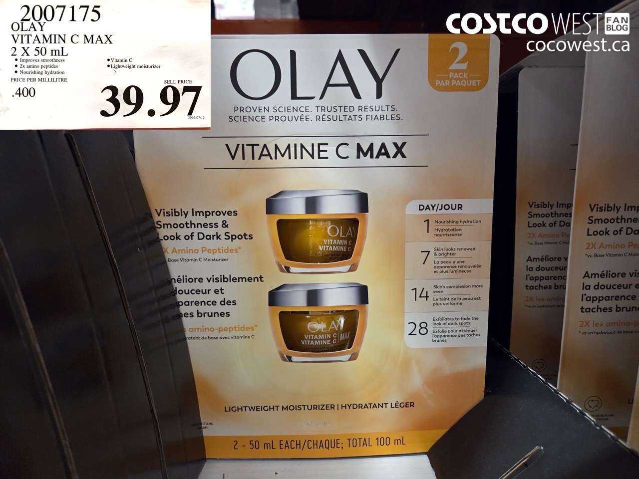 2007175 OLAY VITAMIN C MAX 2 X 50 ML $39.97