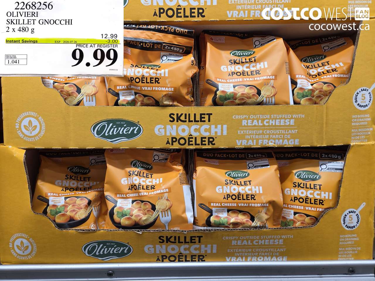 2268256 OLIVIERI SKILLET GNOCCHI 2 X 480 G ($3.00 INSTANT SAVINGS EXPIRES ON 2026-07-26) $9.99