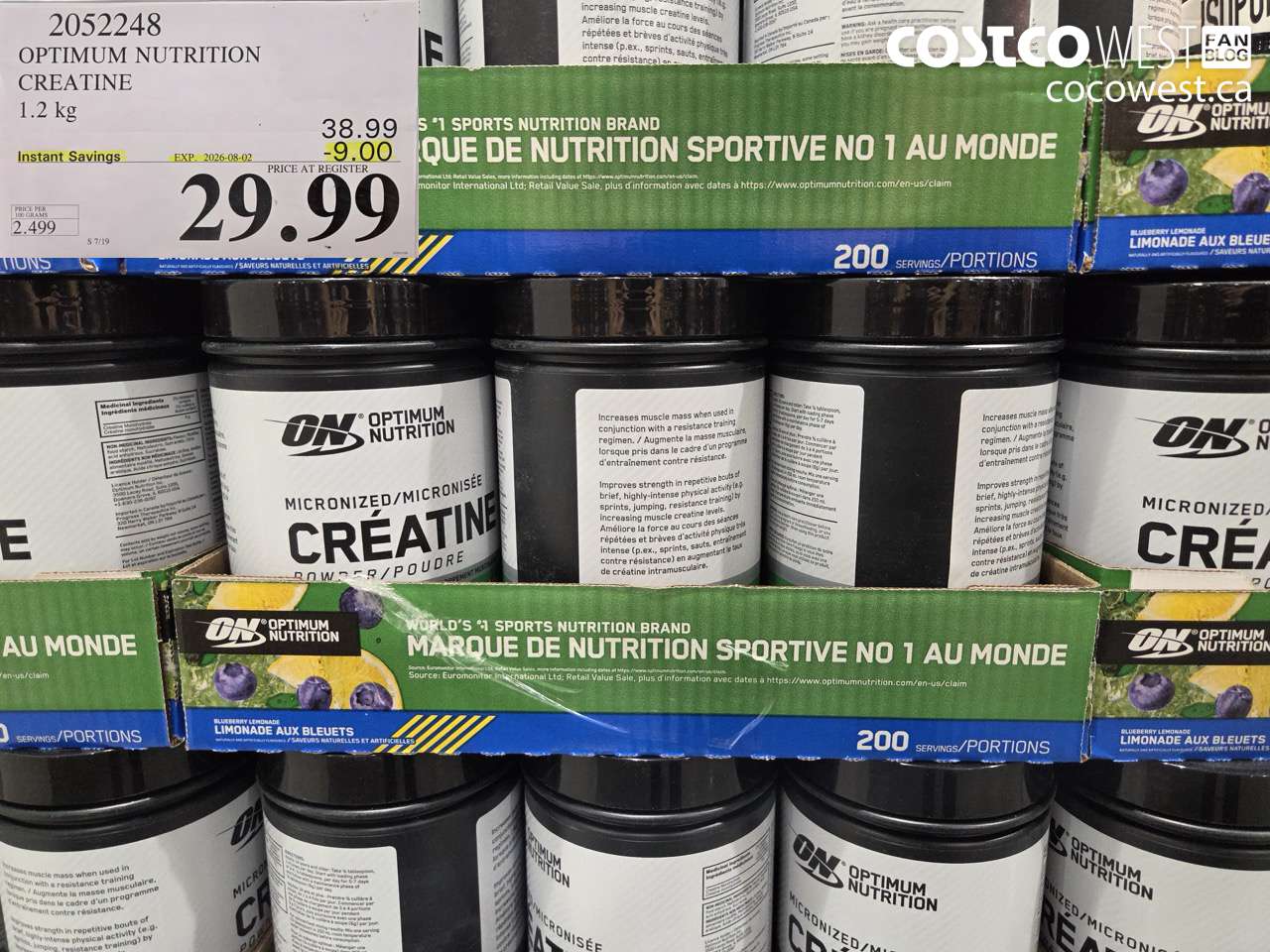 2052248 OPTIMUM NUTRITION CREATINE 1.2 KG ($9.00 INSTANT SAVINGS EXPIRES ON 2026-08-02) $29.99