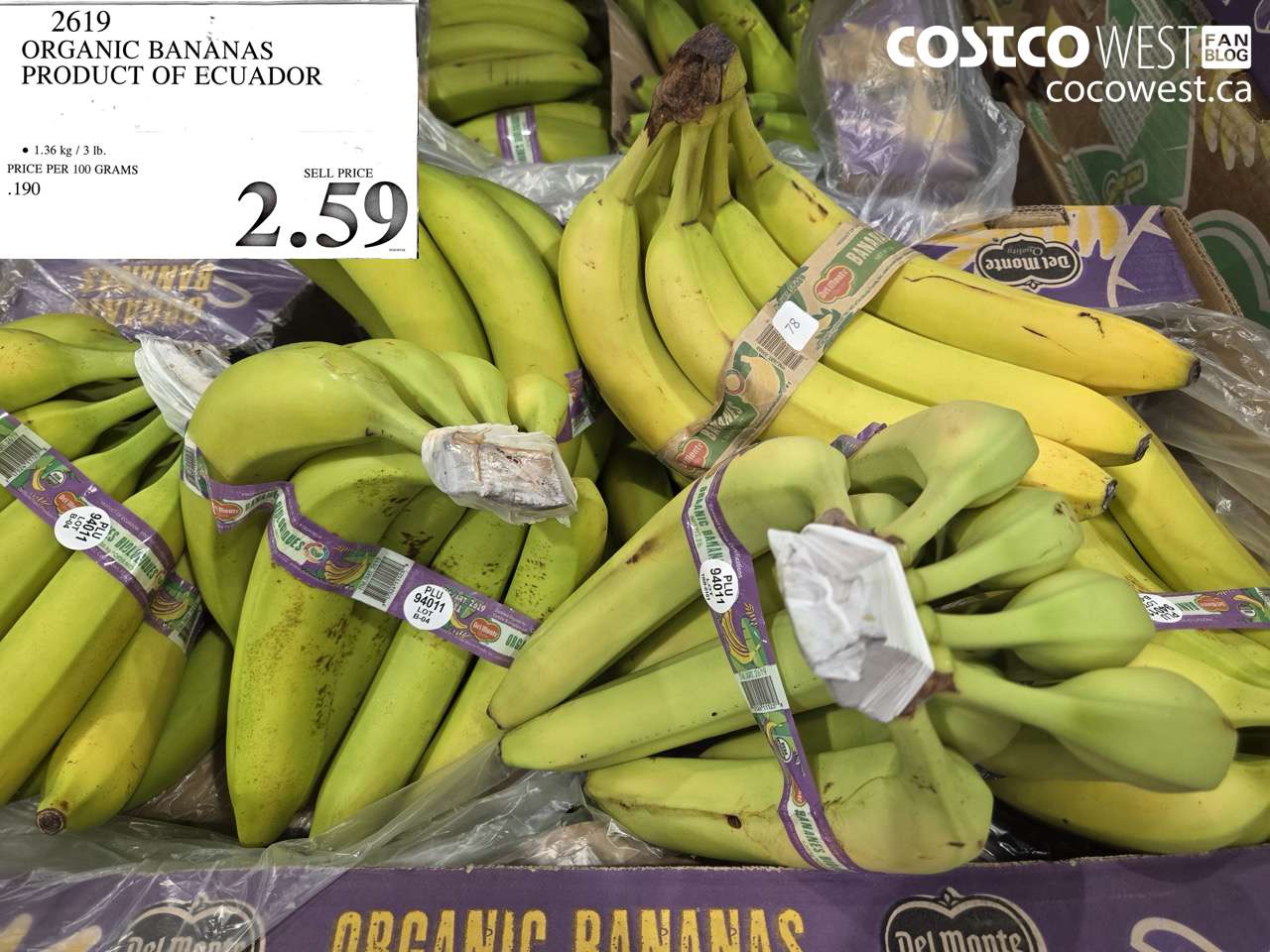 2619 ORGANIC BANANAS PRODUCT OF ECUADOR $2.59