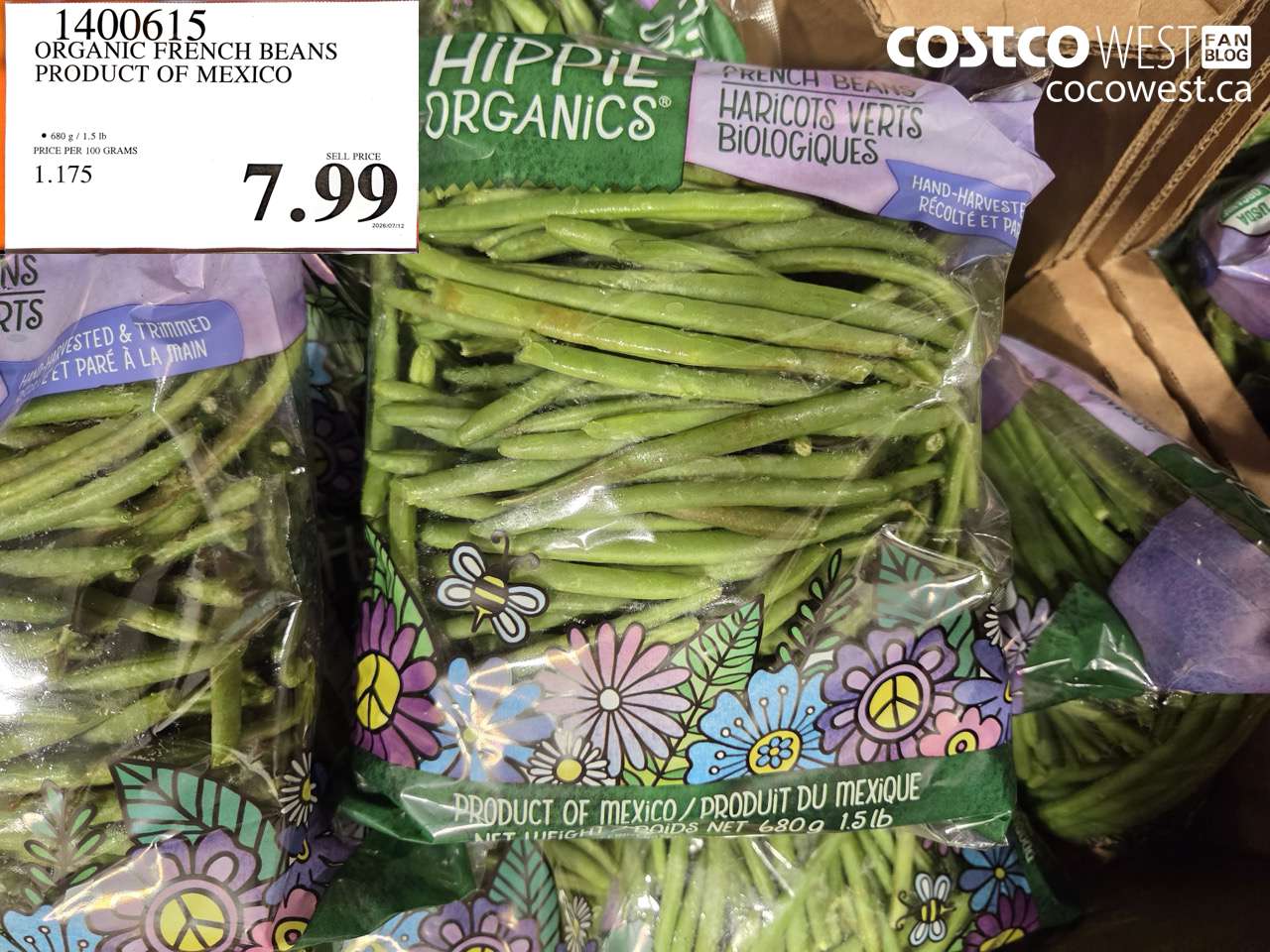 1400615 ORGANIC FRENCH BEANS PRODUCT OF MEXICO $7.99