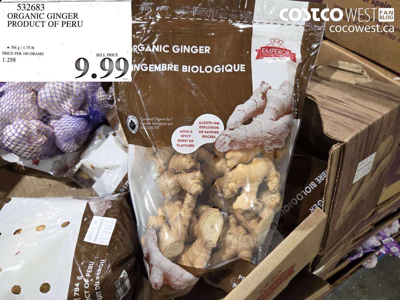 532683 ORGANIC GINGER PRODUCT OF PERU $9.99