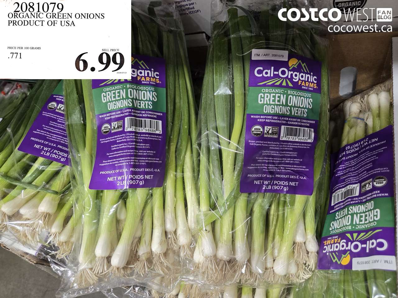 2081079 ORGANIC GREEN ONIONS PRODUCT OF USA $6.99