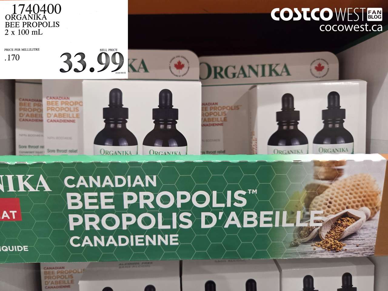 1740400 ORGANIKA BEE PROPOLIS 2 X 100 ML $33.99