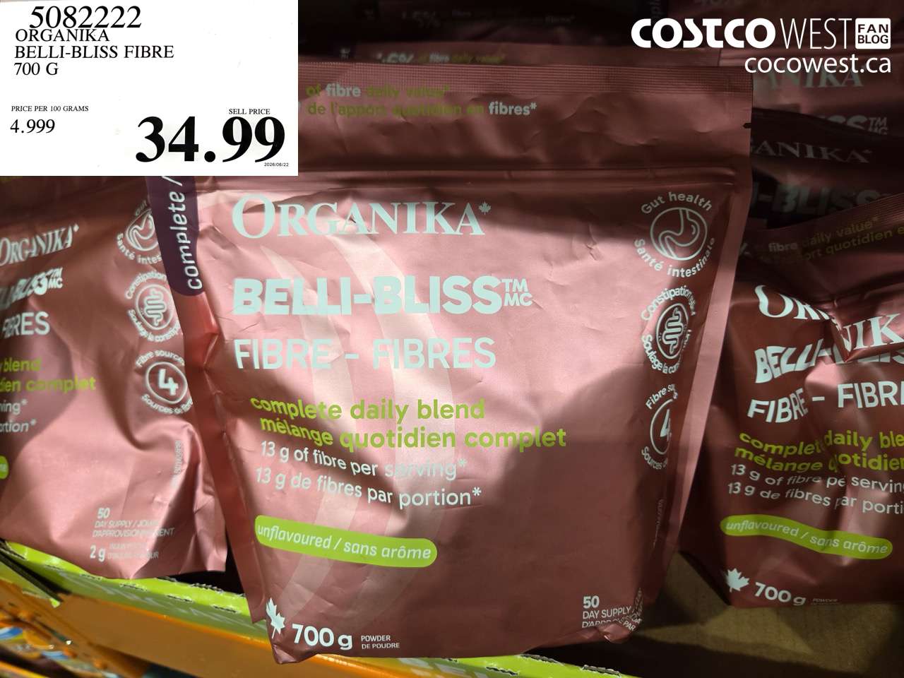 5082222 ORGANIKA BELLI-BLISS FIBRE 700 G $34.99
