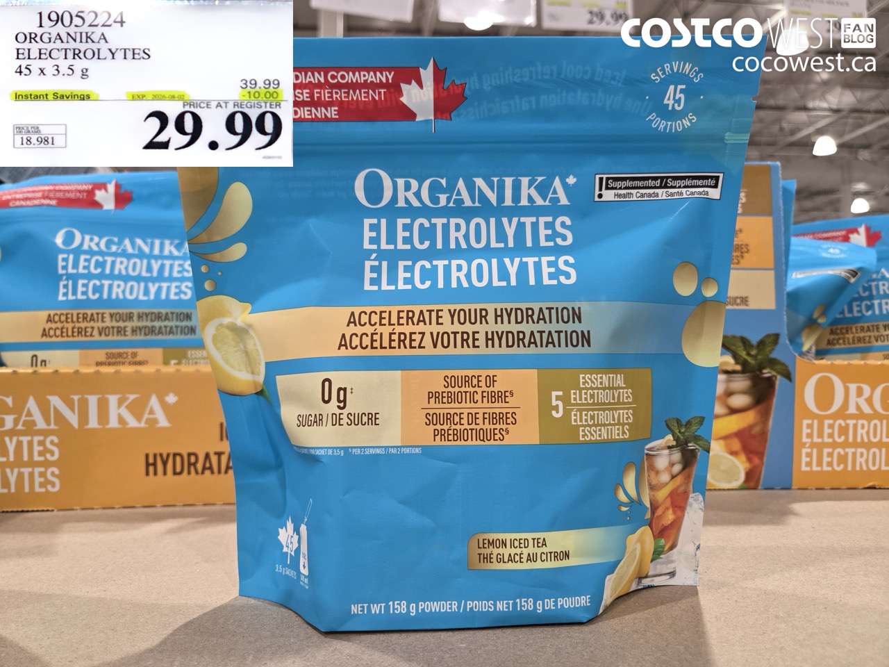 1905224 ORGANIKA ELECTROLYTES 45 X 3.5 G 2025-0-02 ($10.00 INSTANT SAVINGS) $29.99