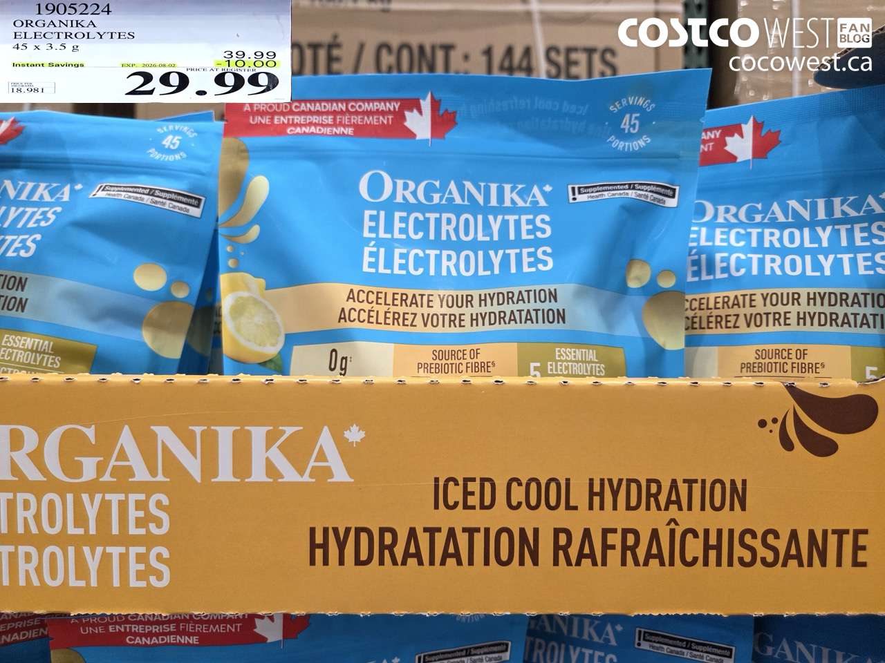 1905224 ORGANIKA ELECTROLYTES 45 X 3.5 G ($10.00 INSTANT SAVINGS EXPIRES ON 2026-08-02) $29.99
