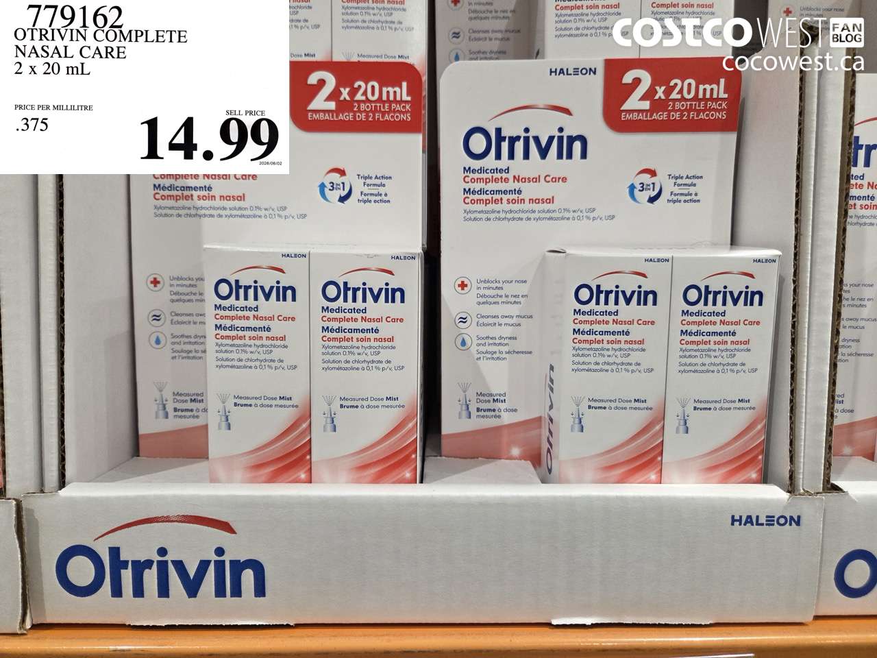 779162 OTRIVIN COMPLETE NASAL CARE 2 X 20 ML $14.99