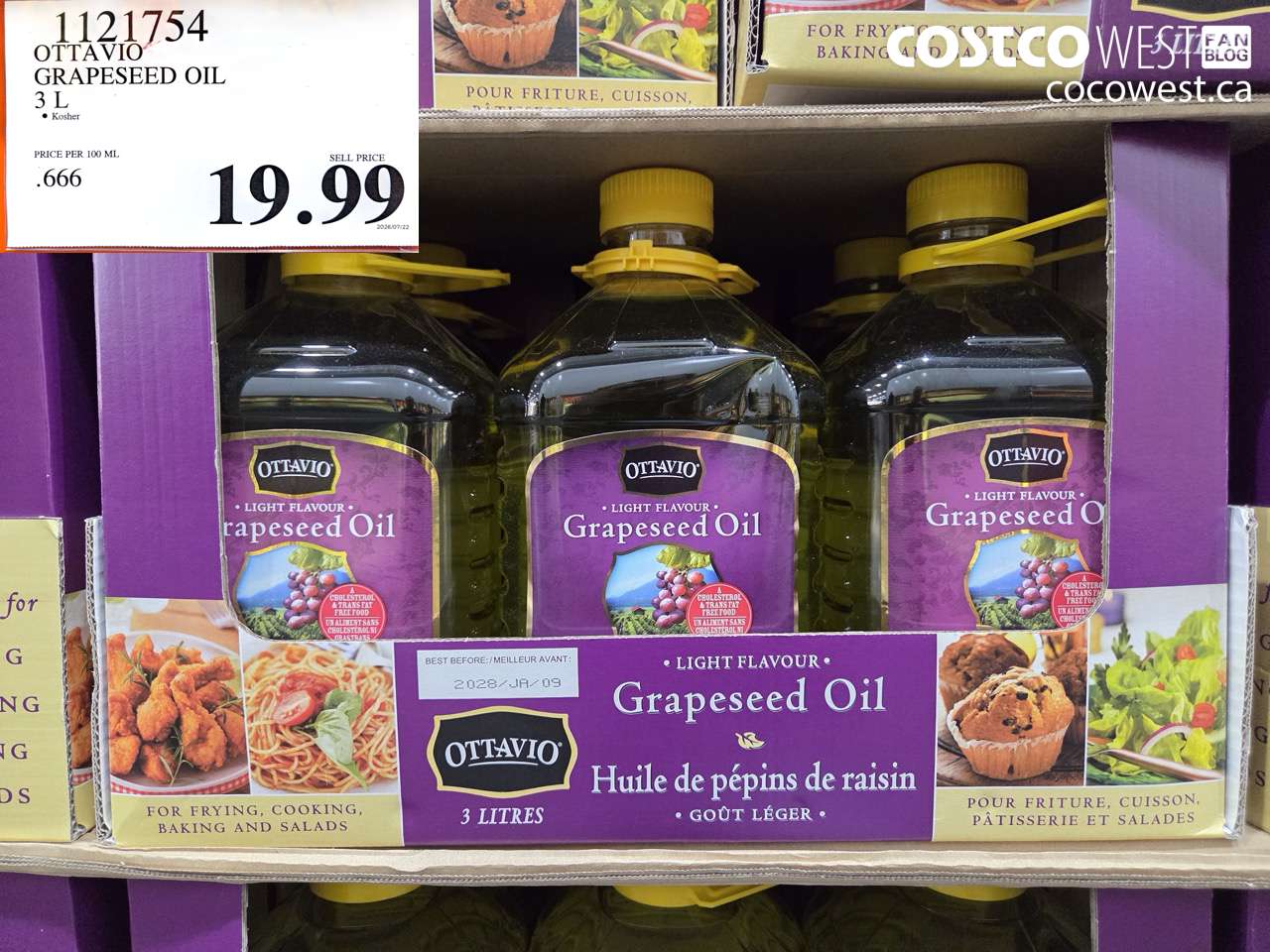 1121754 OTTAVIO GRAPESEED OIL 3 L $19.99