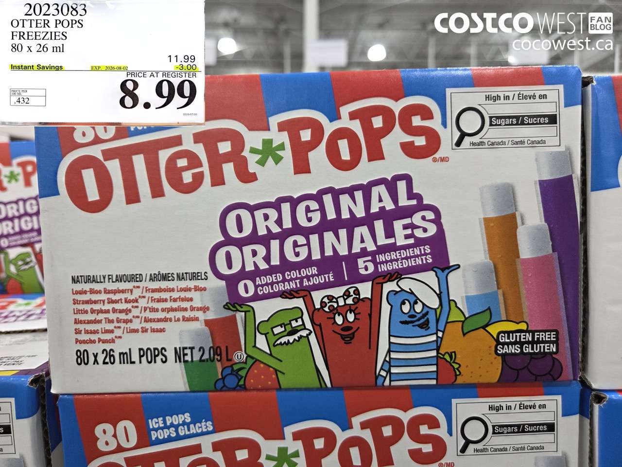 2023083 OTTER POPS FREEEZIES 80 X 26 ML ($3.00 INSTANT SAVINGS EXPIRES ON 2026-08-02) $8.99