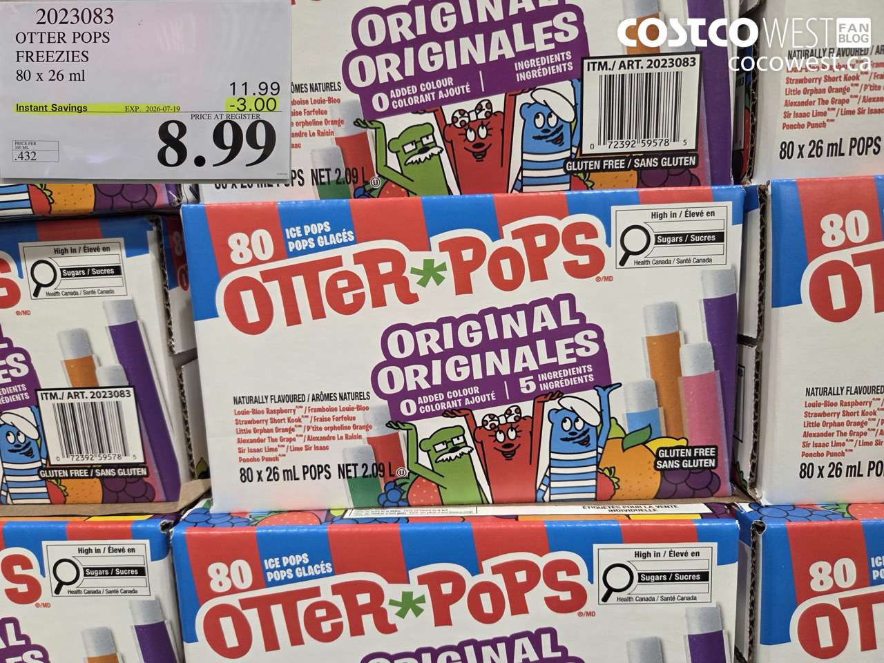 2023083 OTTER POPS FREEZIES 80 X 26 ML ($3.00 INSTANT SAVINGS EXPIRES ON 2026-07-19) $8.99