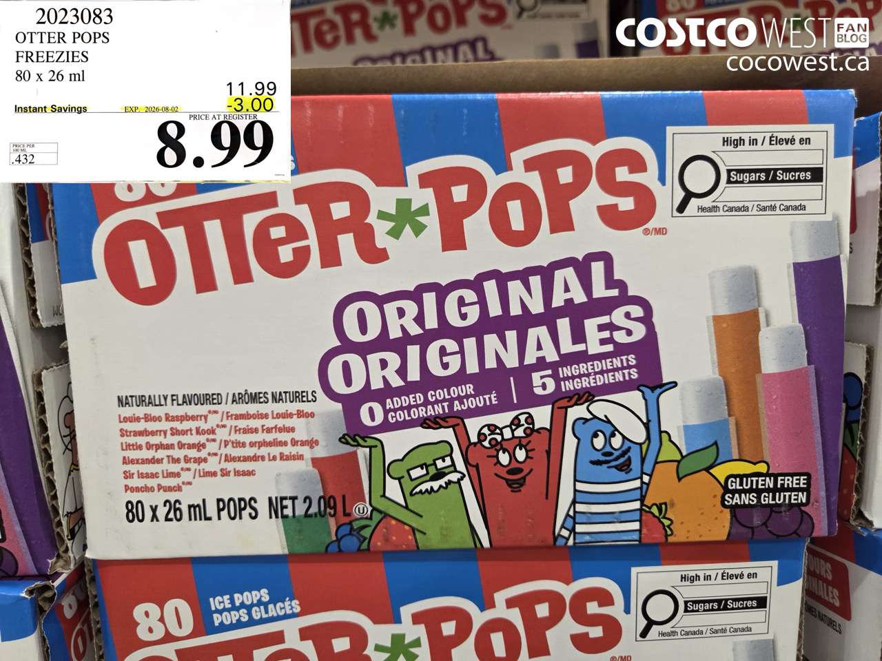 2023083 OTTER POPS FREEZIES 80 X 26 ML ($3.00 INSTANT SAVINGS EXPIRES ON 2026-08-02) $8.99